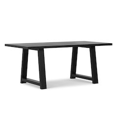 Whitley 72 inch Wide Solid Mango Farmhouse Dining Table in Black