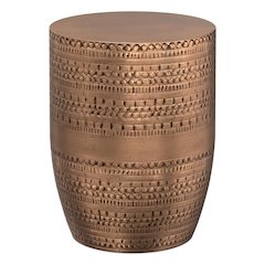 Johnsen Large Metal Accent Table In Antique Copper