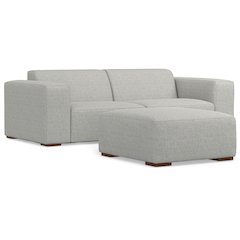 Rex 2-Seater Modular Sofa And Ottoman Set In Tightly Woven Performance Fabric