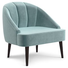 Harrah Accent Chair In Seafoam Blue Velvet Fabric