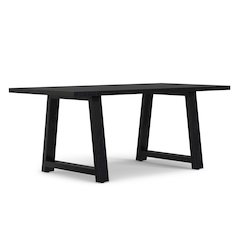 Whitley 72 inch Wide Solid Mango Farmhouse Dining Table in Black