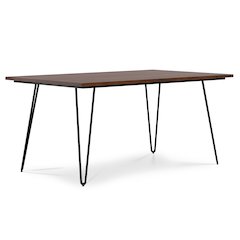 Hunter Solid Mango Wood Dining Table In Umber Brown