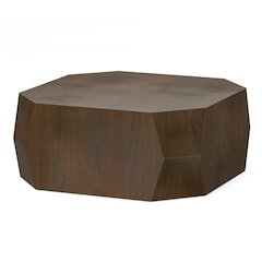 Eisley 39 inch Wide Acacia Wood Contemporary Coffee Table in Walnut, Assembled