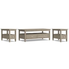 48 inch Wide Coffee Table with 2 14 inch Wide End Tables (Set of 3)