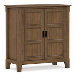 30 inch Wide Solid Wood Low Storage Cabinet in Rustic Natural Aged Brown