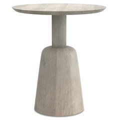 18 inch Wide Round Contemporary Side Table in White Wash