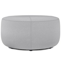 Moore Large Ottoman In Light Grey Linen Look Fabric