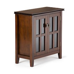 Artisan Solid Wood Low Storage Cabinet In Russet Brown