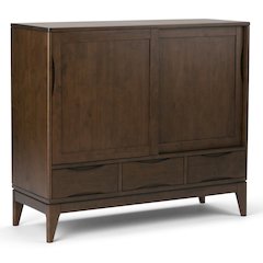 Harper Solid Hardwood Medium Storage Cabinet In Walnut Brown