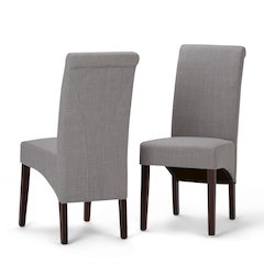 Avalon Solid Wood Deluxe Parson Dining Chair (Set Of 2) In Dove Grey
