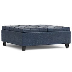 40 inch Wide Square Large Coffee Table Storage Ottoman