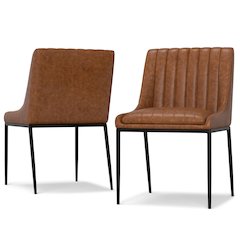 Melody Dining Chair ( Set Of 2 ) In Distressed Tan Vegan Faux Leather