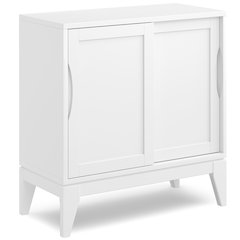 Harper Solid Hardwood Low Storage Cabinet In White