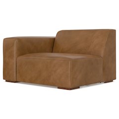 Rex Left-Arm Sofa Module In Genuine Leather