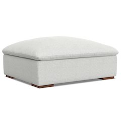 Jasmine Ottoman In Velvety Chenille Performance Fabric