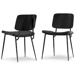 Hayley Dining Chair (Set Of 2) In Black  Vegan Faux Leather