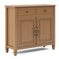 Connaught Solid Wood Entryway Storage Cabinet In Light Golden Brown