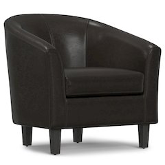 Austin 30 inch Wide Contemporary Tub Chair in Brown Vegan Leather