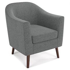 Thorne Accent Chair In Shadow Grey Linen Look Fabric