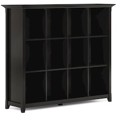 Amherst Solid Wood 12 Cube Storage Bookcase In Hickory Brown