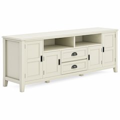 72 Inch Tv Media Stand In Antique White For Tvs Up To 80 Inches