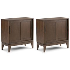 Harper Solid Wood 30 Inch Storage Cabinet In Walnut Brown (Set Of 2)