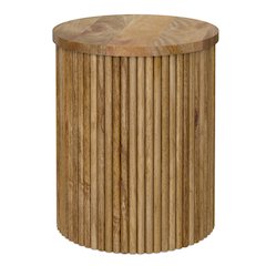 18 inch Wide Solid Mango Industrial Accent Table in Natural, Assembled