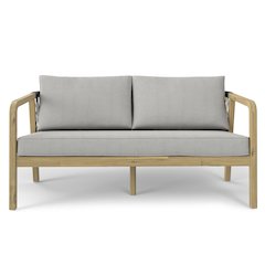 Palmetto Solid Acacia Wood Outdoor Sofa In Stone Grey
