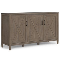Ela Solid Wood Wide Storage Cabinet In Smoky Brown