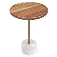 Becker Solid Acacia Wood Side Table In Natural