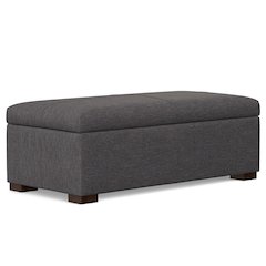48 inch Wide Contemporary Rectangle Rectangular Storage Ottoman