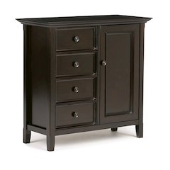 Amherst Solid Wood Medium Storage Cabinet In Hickory Brown