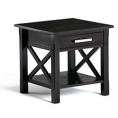 Kitchener Solid Wood End Table In Hickory Brown