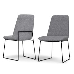 Corina Dining Chair ( Set Of 2 ) In Grey Linen Look Fabric