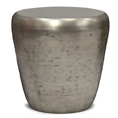 Garvy Metal Side Table In Antique Silver