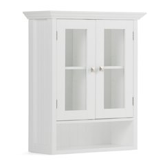 Acadian 28 inch H x 24 inch W Solid Wood Double Door Wall Cabinet in Pure White