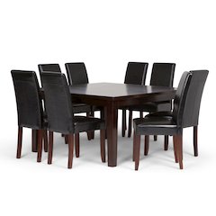 Acadian Solid Hardwood 9 Piece Dining Set In Midnight Black