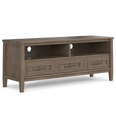 Lev Solid Wood  Low Tv Stand In Smoky Brown For Tvs Up To 55 Inches