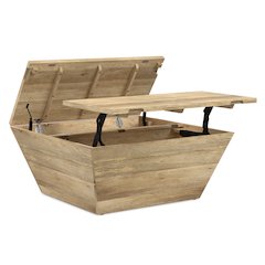 Abba 36 inch Wide Solid Mango Modern Lift Top Coffee Table in Natural