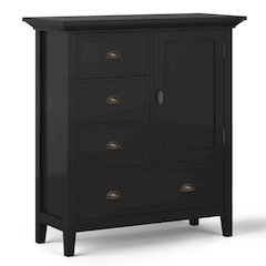 Redmond Solid Wood Medium Storage Cabinet In Black