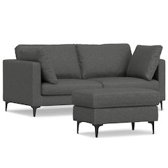 Ava 76-Inch Sofa And Ottoman Set In Tightly Woven Performance Fabric