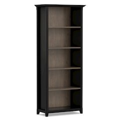 Amherst 30 inch x 70 inch Solid Wood Transitional 5 Shelf Bookcase
