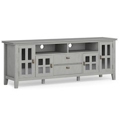 Artisan Solid Wood 72 Inch Tv Media Stand In Fog Grey For Tvs Up To 80 Inches