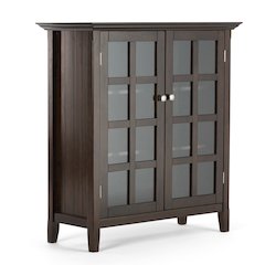 Acadian Solid Wood Medium Storage Cabinet In Brunette Brown