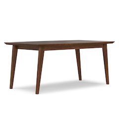 Draper Solid Wood Mid Century Rectangle Dining Table In Walnut Veneer