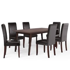 Acadian / Draper Solid Hardwood 7 Piece Dining Set In Tanners Brown