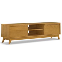 Lennon  72 Inch Wide Mid Century Modern Tv Media Stand In Oak Veneer