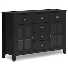 Artisan Solid Wood Sideboard Buffet In Black