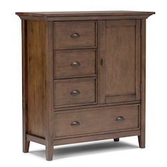 Redmond Solid Wood Medium Storage Cabinet In Rustic Natural Aged Brown