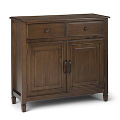 Connaught Solid Wood Entryway Storage Cabinet In Rustic Natural Aged Brown